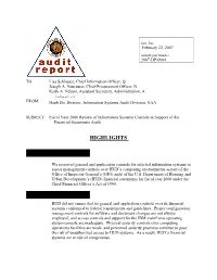 Audit Report No.: 2007-DP-0004
