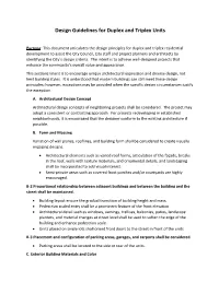 Design Guidelines for Duplex and Triplex Units