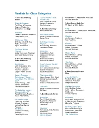 Finalists for Class Categories