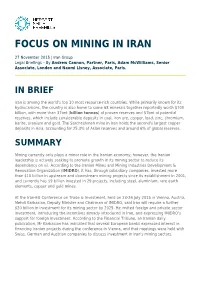 Focus on Mining in Iran