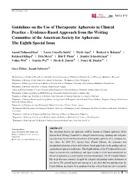 Guidelines on the Use of Therapeutic Apheresis In