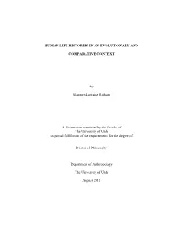 Human Life Histories in an Evolutionary and Comparative Context;
