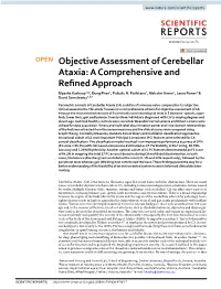 Objective Assessment of Cerebellar Ataxia: a Comprehensive and Refned Approach Bipasha Kashyap1 ✉ , Dung Phan1, Pubudu N