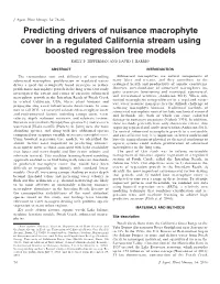 Predicting Drivers of Nuisance Macrophyte Cover in a Regulated California Stream Using Boosted Regression Tree Models