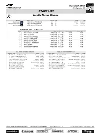 START LIST Javelin Throw Women