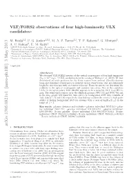 VLT/FORS2 Observations of Four High-Luminosity ULX Candidates