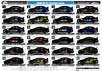 2009 BTCC Spotter Guide Red Windshield Stripe & Mirrors Livery to Be Confirmed White Stripe on Windshield
