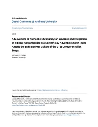 A Movement of Authentic Christianity: an Embrace and Integration Of