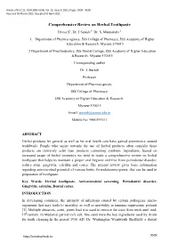 Comprehensive Review on Herbal Toothpaste