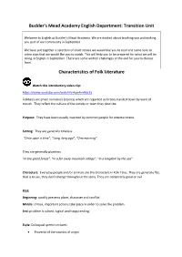 Folklore Transition Unit