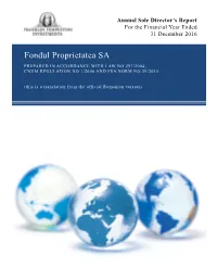 Fondul Proprietatea SA PREPARED in ACCORDANCE with LAW NO 297/2004, CNVM REGULATION NO 1/2006 and FSA NORM NO 39/2015