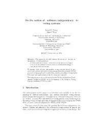 On the Notion of “Software Independence” in Voting Systems
