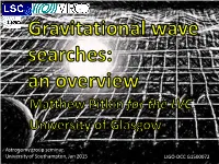 Searching for Gravitational Waves