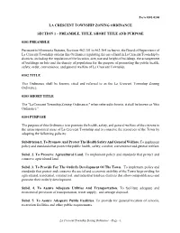 Section 1 ~ Preamble, Title, Short Title and Purpose