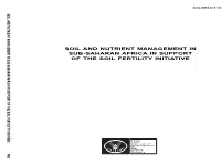 Soil and Nutrient Management in Sub-Saharan Africa in Support of the Soil Fertility Initiative