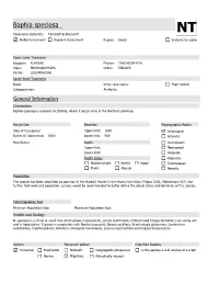 Species Summary