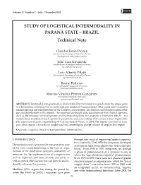 STUDY of LOGISTICAL INTERMODALITY in PARANÁ STATE – BRAZIL Technical Note
