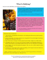 What Is Bullying?
