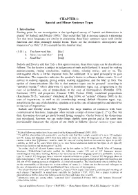 CHAPTER 1: Special and Minor Sentence Types