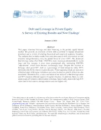 Debt and Leverage in Private Equity: a Survey of Existing Results and New Findings*