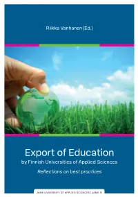 Export of Education by Finnish Universities of Applied Sciences Reflections on Best Practices