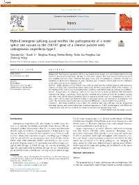 Hybrid Minigene Splicing Assay Verifies the Pathogenicity of a Novel