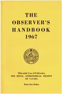 Observer's Handbook 1967