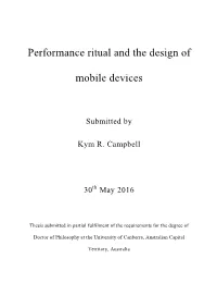 Performance Ritual and the Design of Mobile Devices