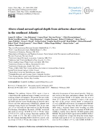 Above-Cloud Aerosol Optical Depth from Airborne Observations in the Southeast Atlantic