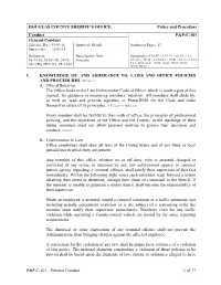 C-101 General Conduct Effective Date: 03-09-16 Approval: Sheriff Number of Pages: 17 Supersedes: 12-02-15