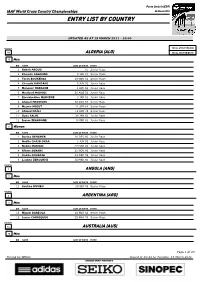 Entry List by Country