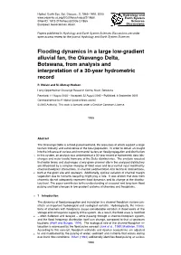 Flooding Dynamics in a Large Low-Gradient Alluvial Fan, the Okavango Delta, Botswana, from Analysis and Interpretation of a 30-Year Hydrometric Record
