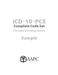 ICD~10~PCS Complete Code Set Procedural Coding System Sample