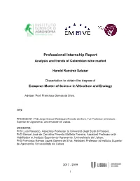Professional Internship Report Analysis and Trends of Colombian Wine Market