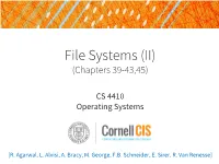 File Systems (II) (Chapters 39-43,45)