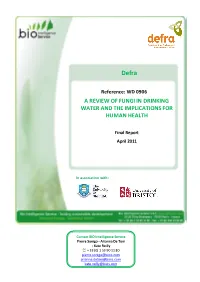 Fungi in Drinking Water Distribution Systems, Including Water Temperature and Flow Rate, Material of Pipes and Interactions with Bacteria and Protozoa
