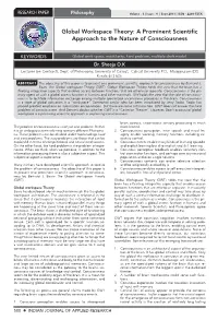 Global Workspace Theory: a Prominent Scientific Approach to the Nature of Consciousness