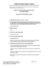 Notes on the Annual Meeting of the Parish 2021