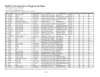 Planyc Schoolyards to Playgrounds Sites 256 Sites Organized by Community Board