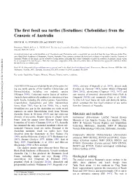 The First Fossil Sea Turtles (Testudines: Cheloniidae)