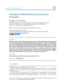 Violation of Heisenberg's Uncertainty Principle
