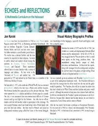 Visual History Biographic Profile