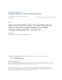 Annotated Checklist of the Vascular Plant Species Observed at The