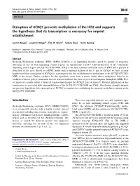 Disruption of KCNQ1 Prevents Methylation of the ICR2 and Supports the Hypothesis That Its Transcription Is Necessary for Imprint Establishment