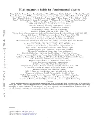 High Magnetic Fields for Fundamental Physics