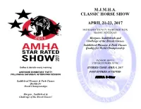 M.J.M.H.A. Classic Horse Show April 21-23, 2017