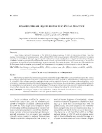 Possibilities of Liquid Biopsy in Clinical Practice