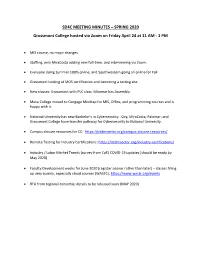 SD4C MEETING MINUTES – SPRING 2020 Grossmont College Hosted Via Zoom on Friday April 24 at 11 AM - 1 PM