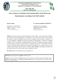 The Creation of an Islamic Stock Market Index on the Moroccan Financial Place According to the S&P Method
