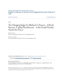 The Hanging Judge by Michael A. Ponsor -- a Book Review